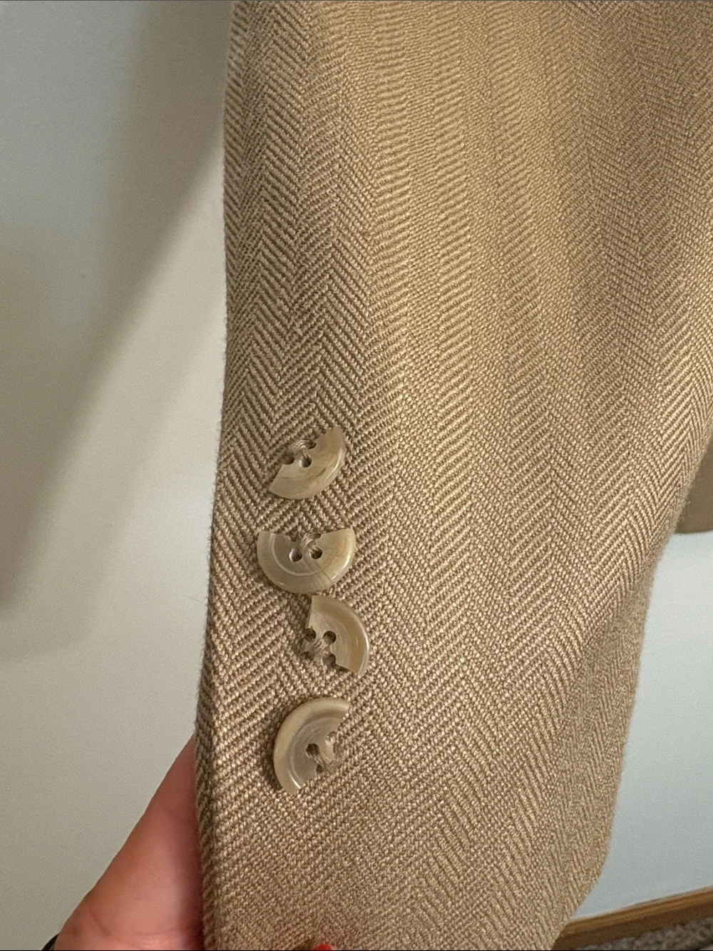 Chaps silk Men's Tan/Brown Three-Button Sport Coat Blazer